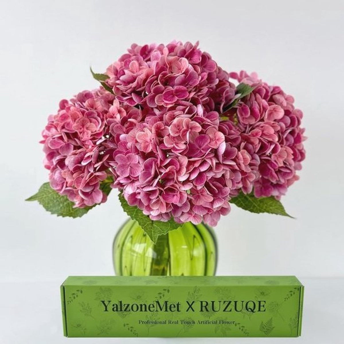 Grote Kunstmatige Roze Hortensia 21 inch - Real Touch Faux Bloem voor Decoratie
