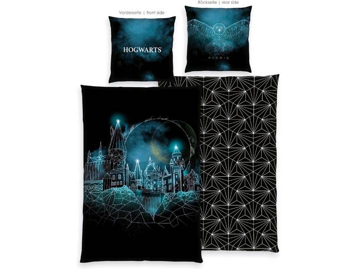 Bettwäsche HARRY POTTER Harry Potter , schwarz (multicolour), B/L: 135cm x 200cm, 1 Stk., 1 Stk., Renforcé, B/L: 80cm x 80cm, 2, Renforcé, Obermaterial: 100% Baumwolle, Bettwäsche, Bettwäsche, Wendebettwäsche