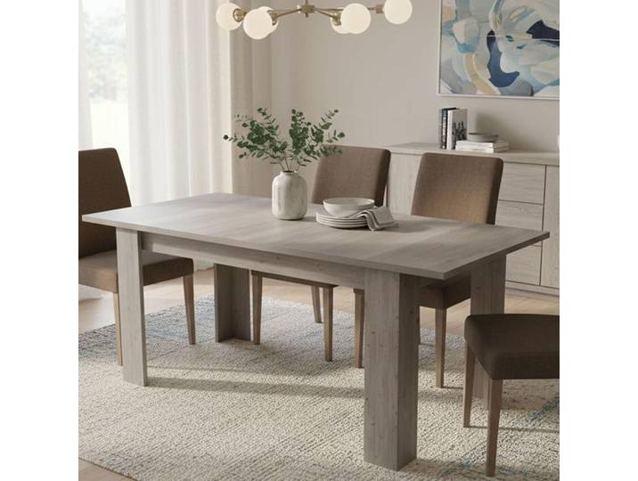 Artino - Table Extensible\, 160x88x75h cm Chêne Marron\, 10 Places