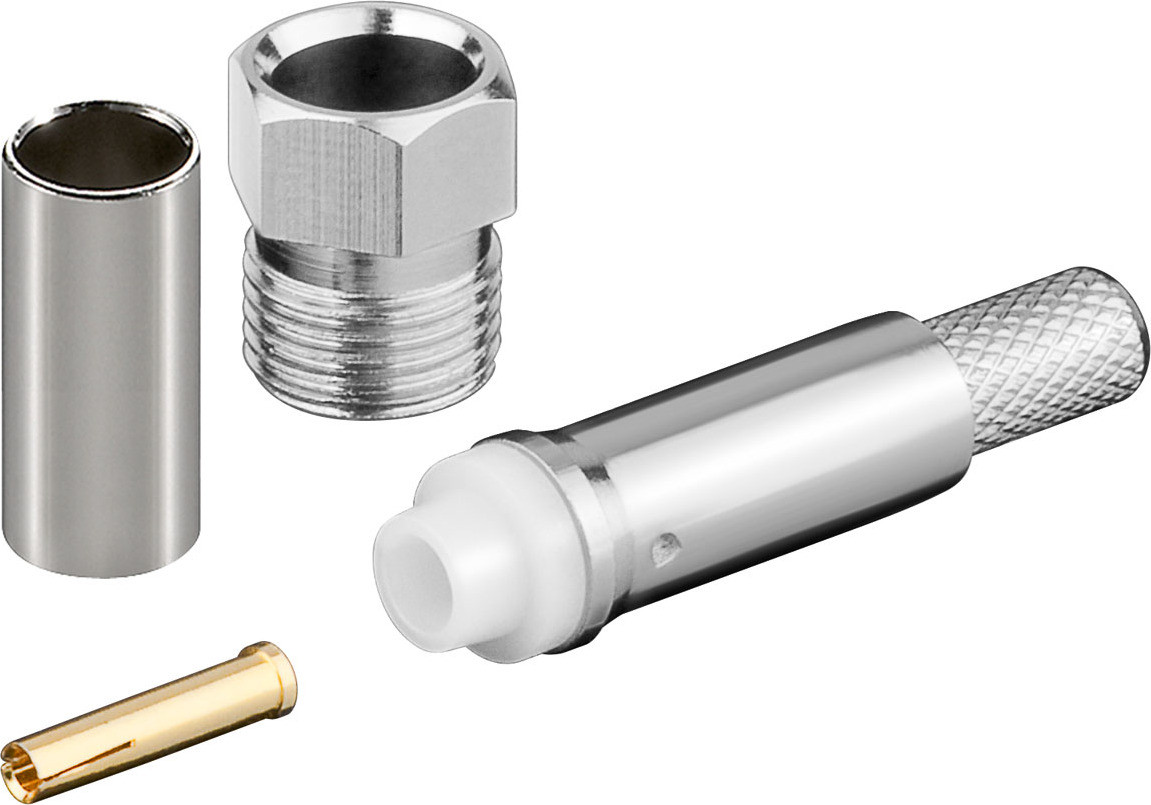 Goobay F-connector met krimpklem voor RG 58/U kabel en vergulde contacten