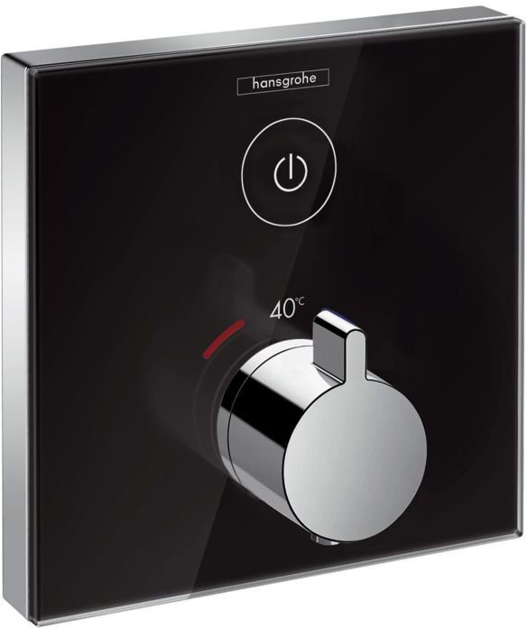 Hansgrohe ShowerSelect Glas Thermostat 15737600 Unterputz, 1 Verbraucher, schwarz-chrom
