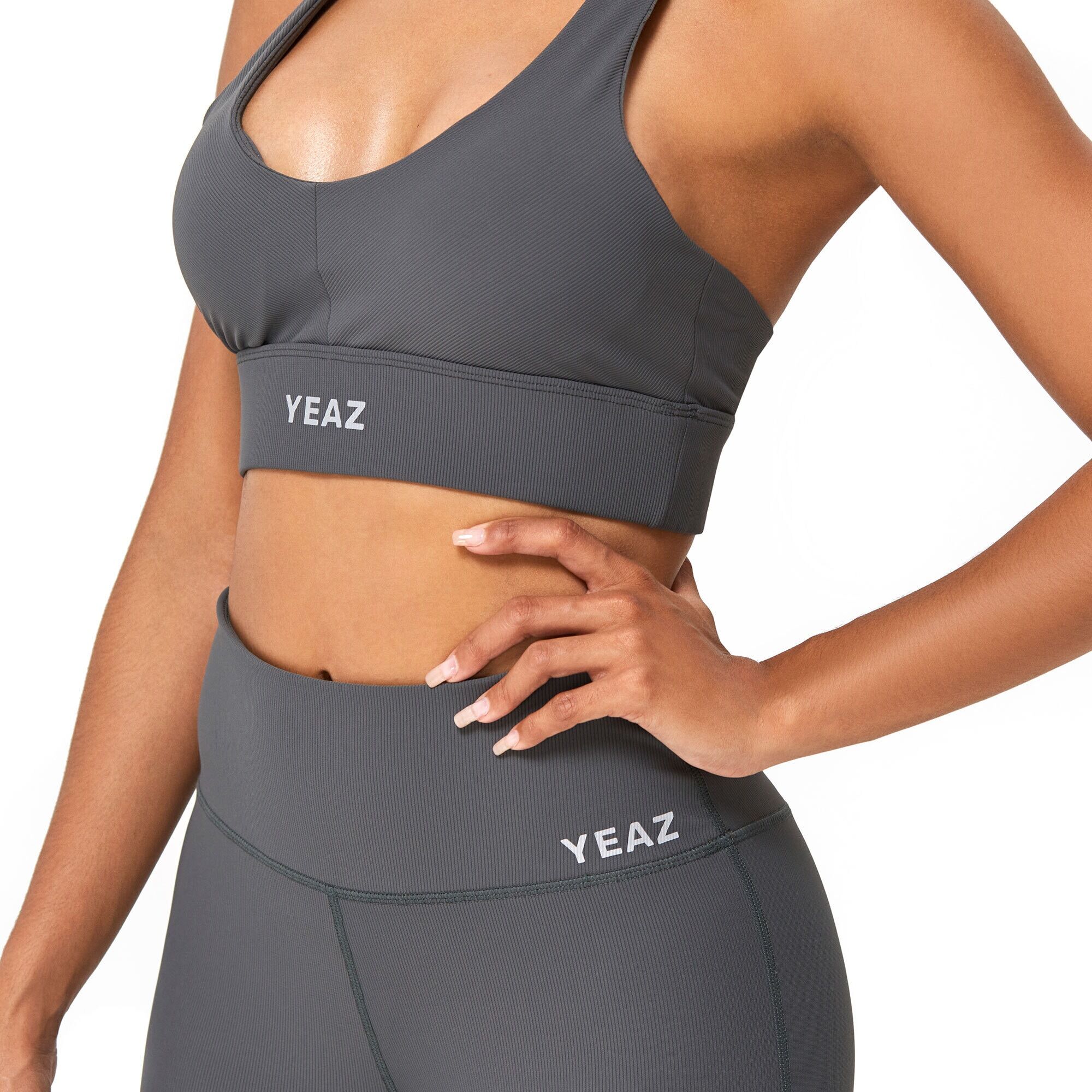 Sportanzug YEAZ "Set VIBRANT", Damen, Gr. S, grau, Obermaterial: 87% Nylon NY. 13% Elasthan EL., Sportanzüge Sportanzug