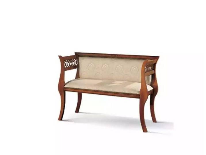 JVmoebel Sitzbank Beige Designer Sitzbank aus Holz und Textil im Art Deco-Stil (1-St., Sitzbank), Made in Europa