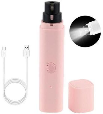Snug & Styled Pet Nail Grinder With LED Light USB Rechargeable Quiet Dog & Cat Nail Trimmer, Grooming Tool 2nd Generation Pink