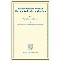 Philosophischer Versuch über die Wahrscheinlichkeiten., Fachbücher von Pierre Simon de Laplace