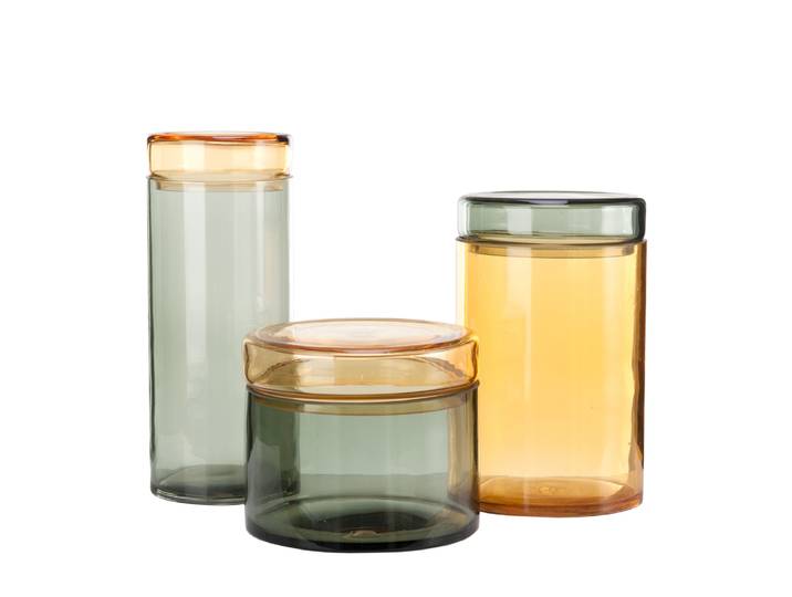 POLSPOTTEN - Bocal Bubbles - Gris - Verre soufflé bouche - Designer Pols Potten Studio