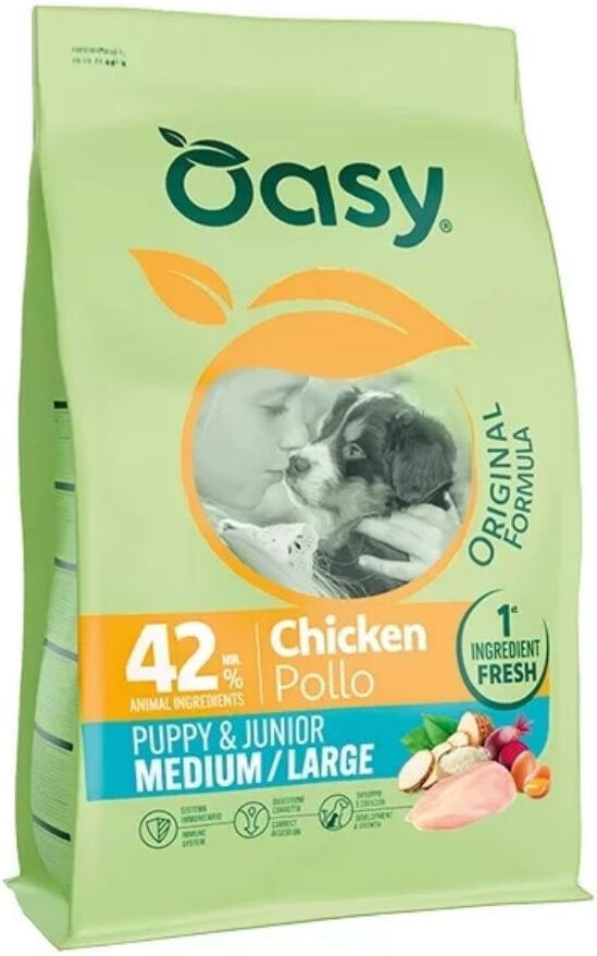 Oasy Crocchette per Cuccioli di Taglia Media e Grande al Pollo 2KG