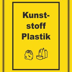 HB-Druck Kunststoff Plastik Mülltrennung Aufkleber Text Symbol shopping bag A2 (420x594mm)