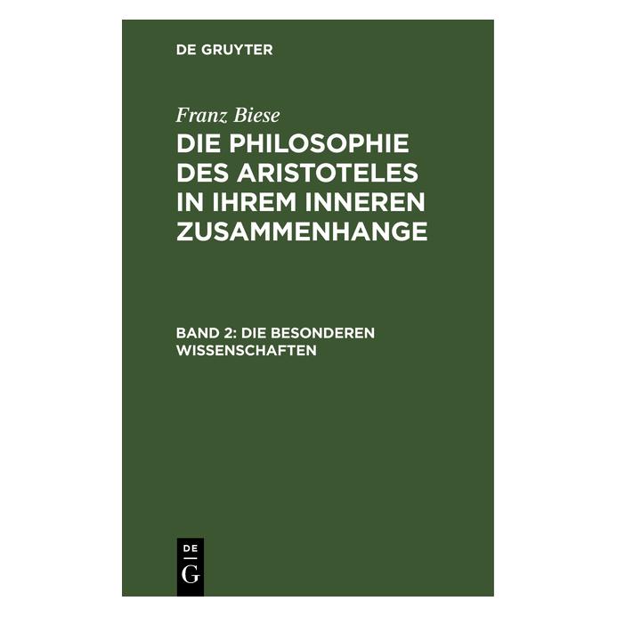De Gruyter Biese:Die besonderen Wissenschaften (Deutsch, Hardcover, Franz Biese) (67774162)