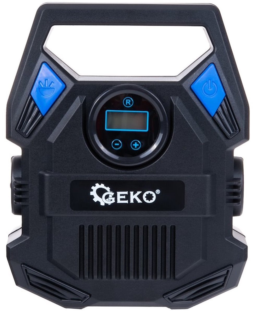 GEKO Compacte 12V compressor met digitaal display, automatische uitschakeling en LED-verlichting