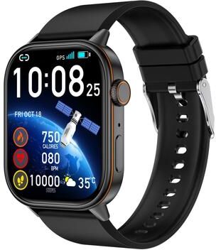 Inspired Deals QX17 2.01 Inch Outdoor Smart Watch With GPS Compass HD IPS Display Sports Smartwatch black