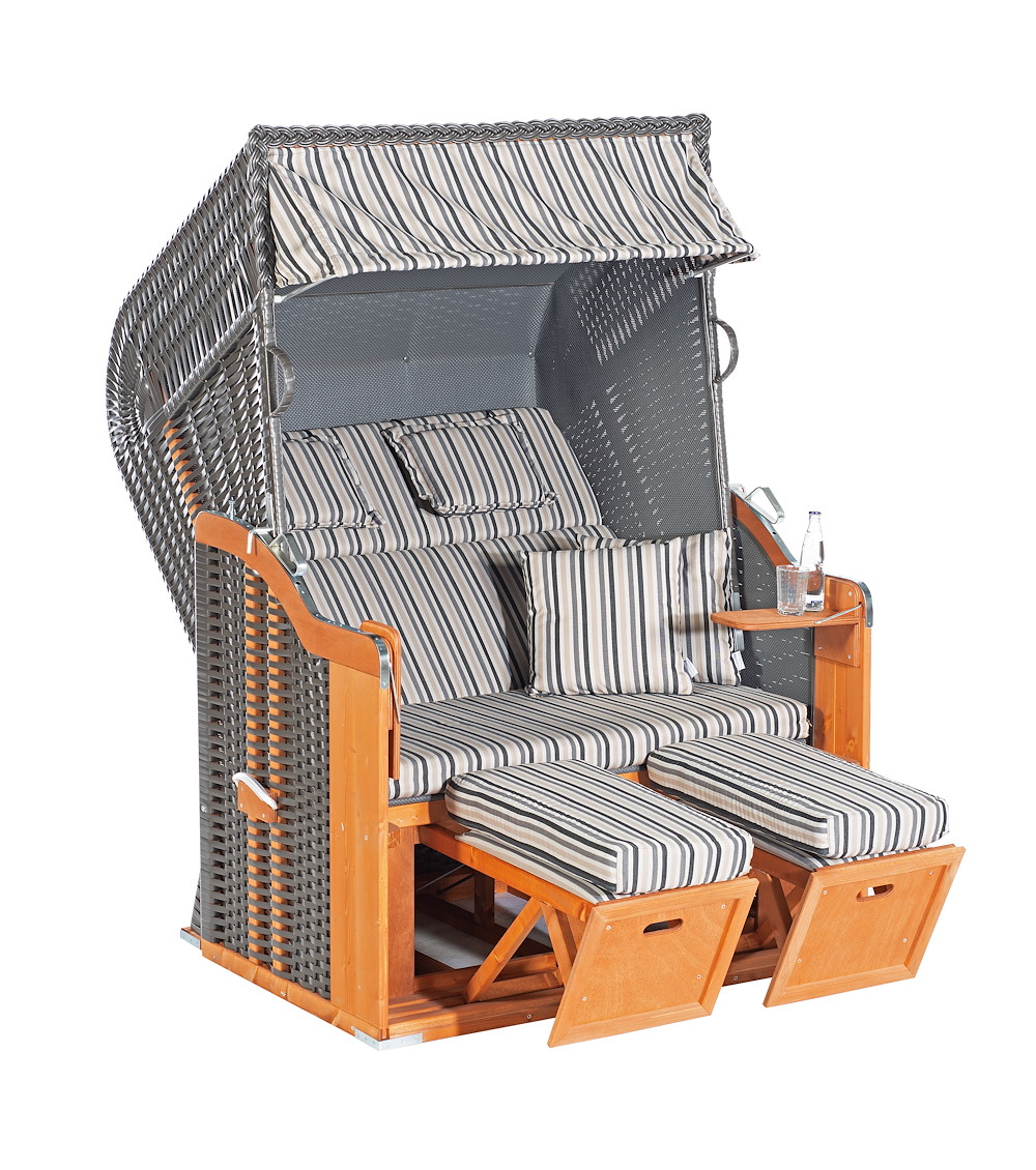 MUESING Strandkorb Rustikal 255 Plus 2-Sitzer KS-Geflecht anthrazit 16976975