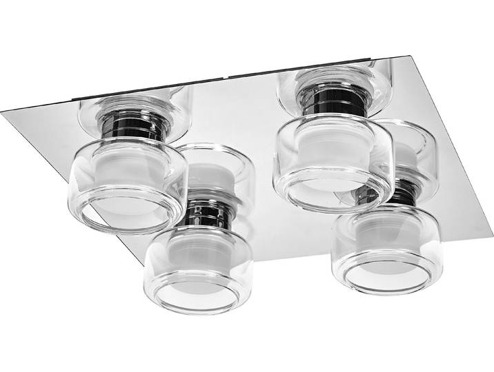 OSRAM ORBIS Flame Wand- und Deckenleuchte mit LED, Chrom, 22W, 1400lm, 3000/4000K, Farbtemperatur via Wandschalter einstellbar (kaltweiß und warmweiß), IP44 Schutz vor Fremdkörpern und Spritzwasser