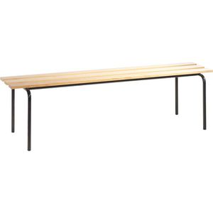 CP-Möbel Umkleidebank 8551-000, Sitzfläche Holz, 160 cm, stapelbar, buche / anthrazit