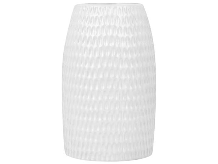 Beliani Dekovase Weiß Steinzeug Klassische Vase für Saisonale Dekoration Keramik, Benötigt keine Montage, 14 x 14 x 25 cm