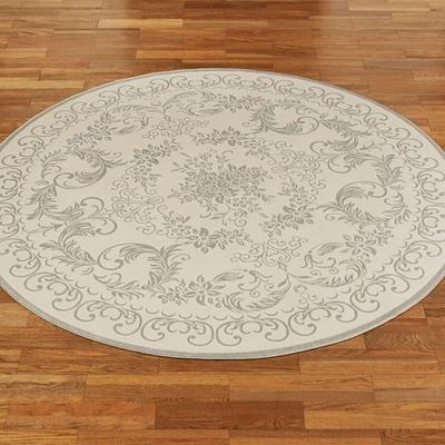 Nourison / Exclusives "Campiello Round Rug Silver 6'7"" Round, 6'7"" Round, Silver"