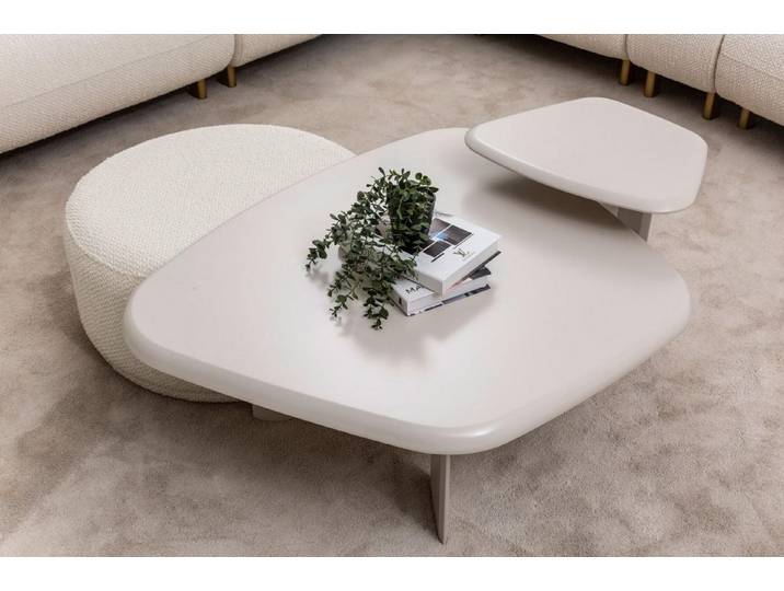JVmoebel Polsterhocker JVMoebel Wohnzimmer Garnitur in Beige mit Hocker und Couchtisch (1 St)