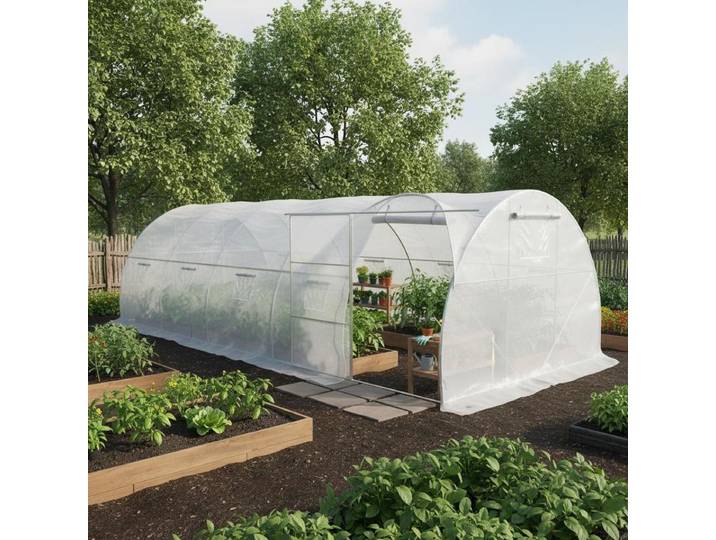 Serre de jardin, 27 m², 900x300x200 cm, imperméable, isolée, pour la culture des plantes