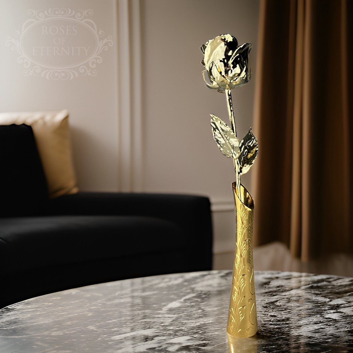 Roses of Eternity 24K Gouden Roos met Vaas