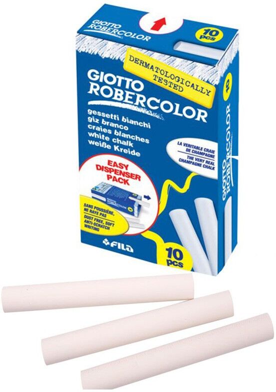 Boite 10 craies Giotto Robercolor Blanc
