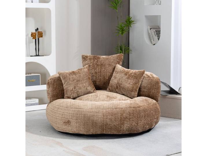 VUENOR Canapé compressé 108 x 108 x 52 cm marron – dossier haut 3 coussins sans installation