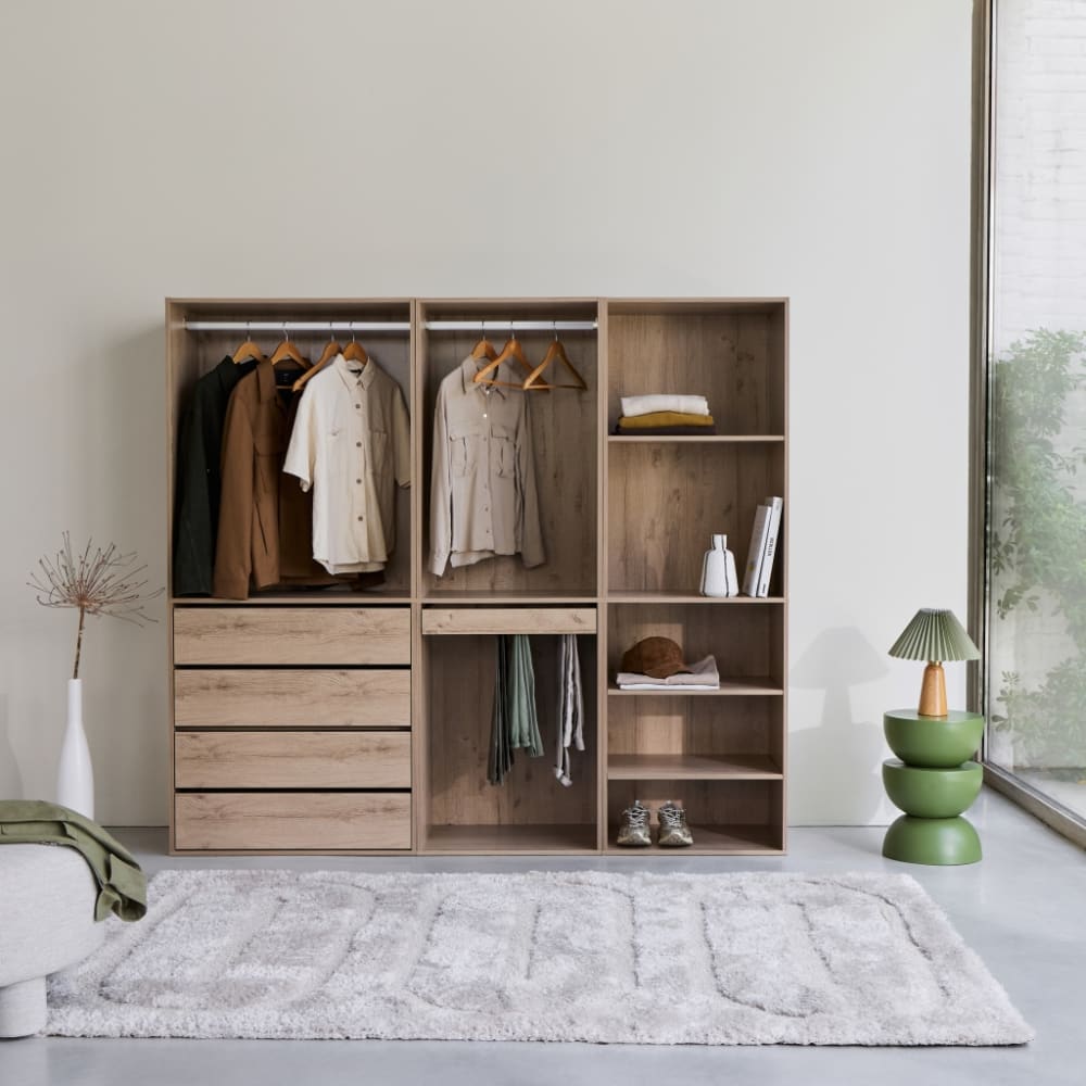 sweeek Vestidor modular de 3 elementos, natural
