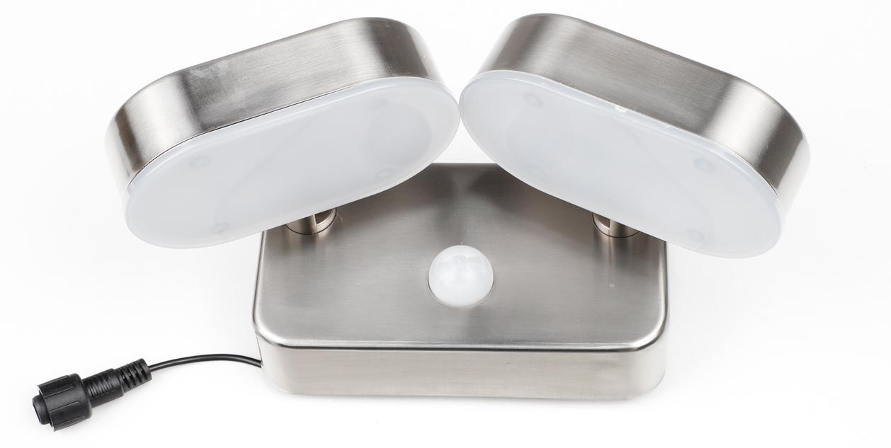 INDA-Exclusiv LED dubbele zonne-energie buitenlamp met bewegingssensor en zonnepaneel voor wandmontage