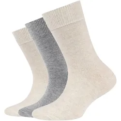 3er Pack camano Soft Baumwolle Crew Socken Kinder 8203 - nature mix 27-30