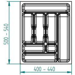 Agoform Besteckeinsätze Standard, Besteckkasten, Grau