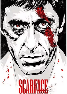 Inspire Picks Scarface Al Pacino Canvas Poster Gangster Movie Wall Art Print 1 40x60cm No Frame