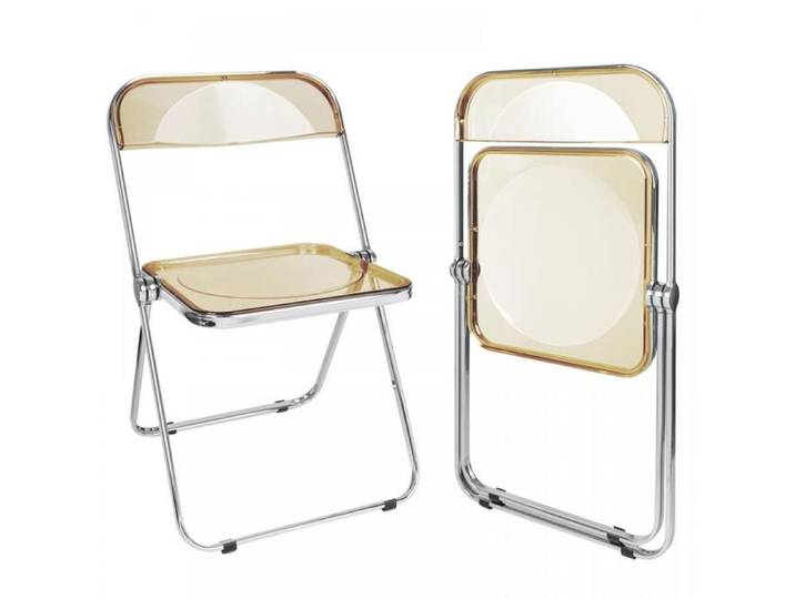 B.LIVEM Chaise Pliante Moderne en Acrylique Transparent - Chaise Pliante Empilable en Cristal - Siège de Salon en Plastique