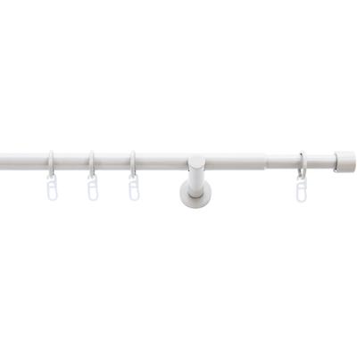 Gardinenstange INDEKO "Andrax" Gr. 1, weiß, Ø:20mm, Aluminium, Gardinenstangen, stufenlos verstellbare Teleskopstange