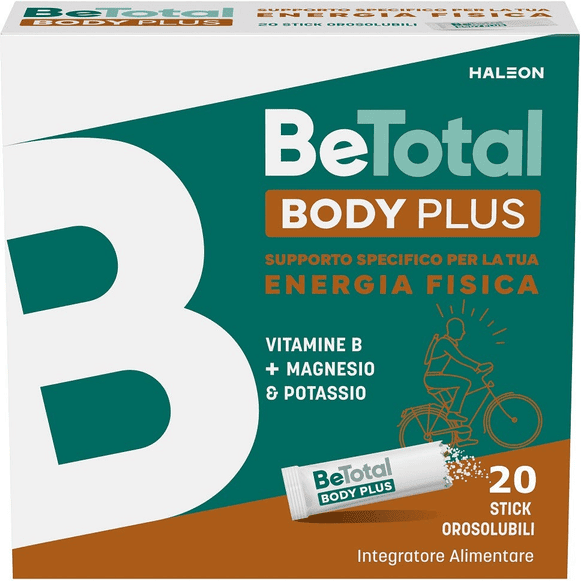 Be-Total Body Plus Integratore Alimentare Vitamina B Magnesio Potassio Adulti 20 Bustine