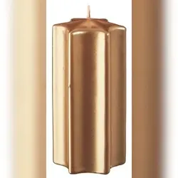 Kopschitz Kerzen Sternkerzen Gold 120 x Ø 60 mm, 8 Stück