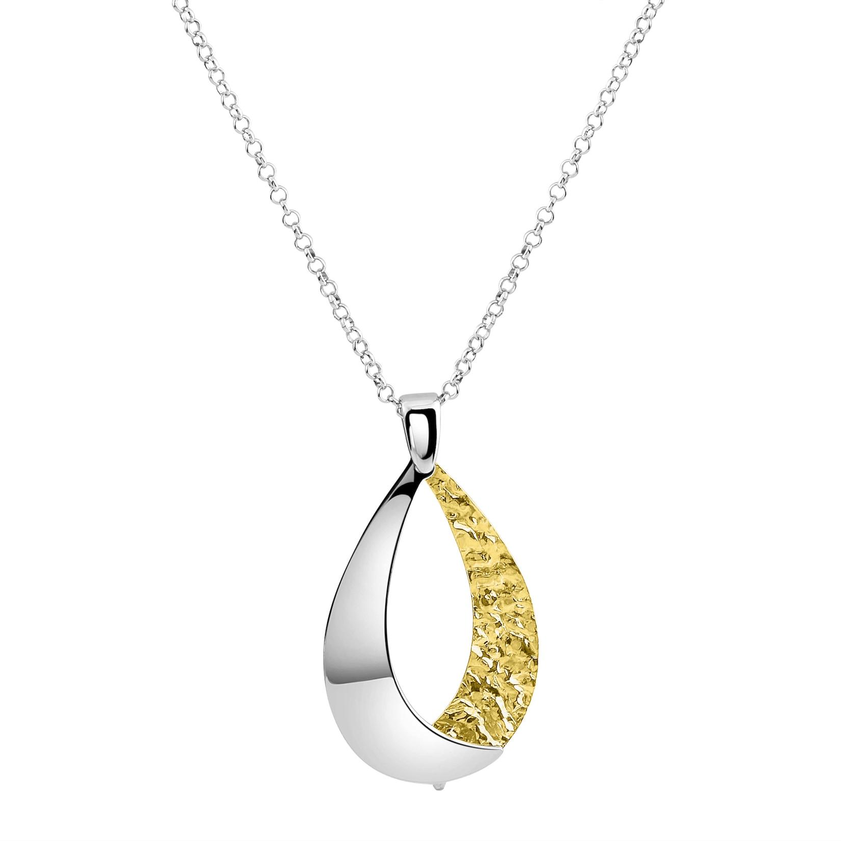 Zeeme Silber Anhänger mit Kette 925/- Sterling Silber bicolor