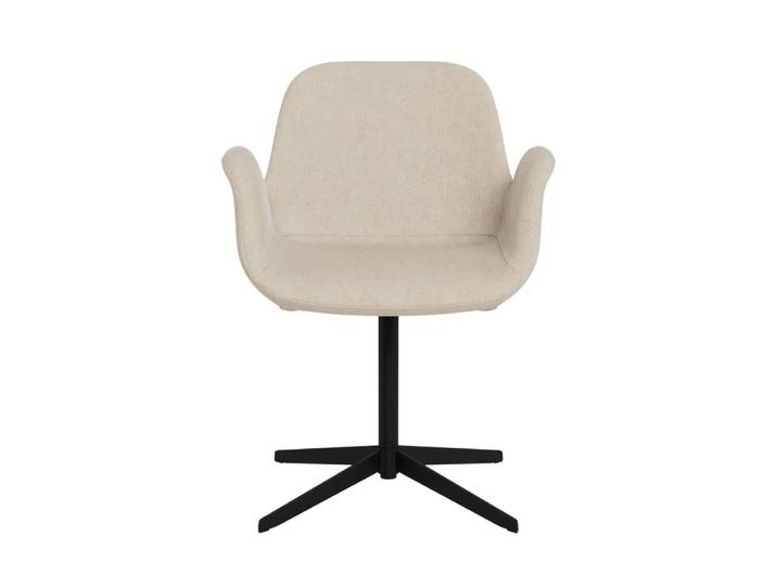 Fauteuil de salle à manger pivotant à accoudoirs beige clair