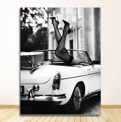 Inspire Curations Vintage Perfume Lady Canvas Poster Elegant Fashion Wall Art Decor x 40x60cm Unframed