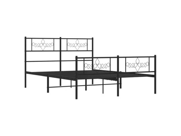 KTHLBRH Bettgestell aus Metall, schwarz, 140 x 190 cm, mit Kopfteil Lattenrost inklusive Lattenrost, Gestell aus Stahl, Bodenabstand 30 cm