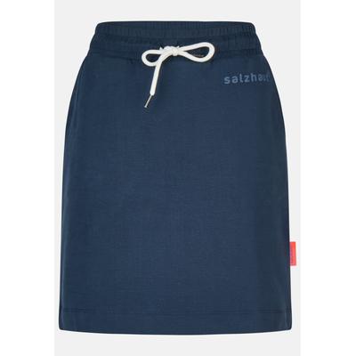 Midirock SALZHAUT "Knielanger Rock (Midi) BIETJE", Damen, Gr. S, blau (navy), Obermaterial: 95% Baumwolle CO. 5% Elasthan EL., Röcke