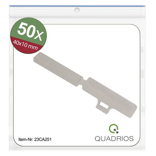 Quadrios 23CA251 23CA251 Zeichenträger Montage-Art: Kabelbinder Beschriftungsfläche: 9.5 x 41mm Transparent Anzahl Markierer: 50