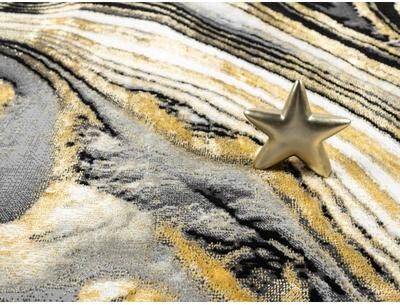 MDA Rugs Lavell Collection Abstract Black/Gold Area Rug