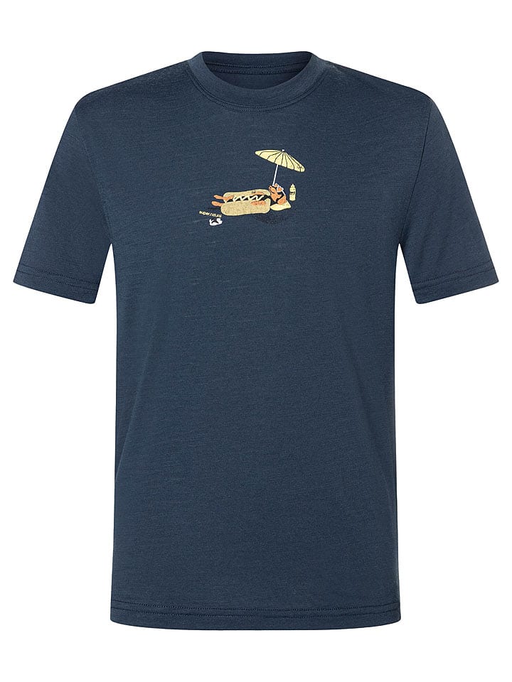 super.natural Trainingsshirt "Hot Dog" in Dunkelblau - 110