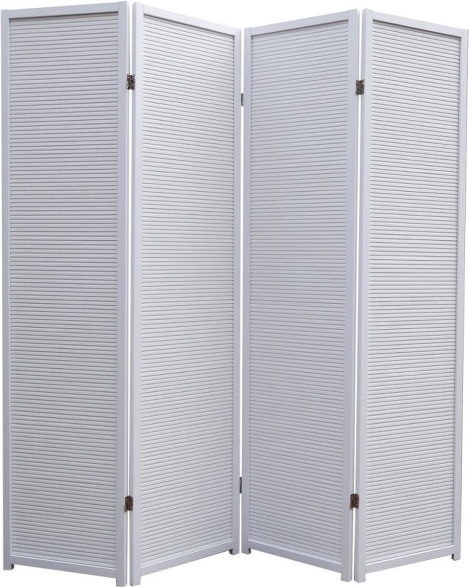Kamerscherm Wit Hout 4 panelen
