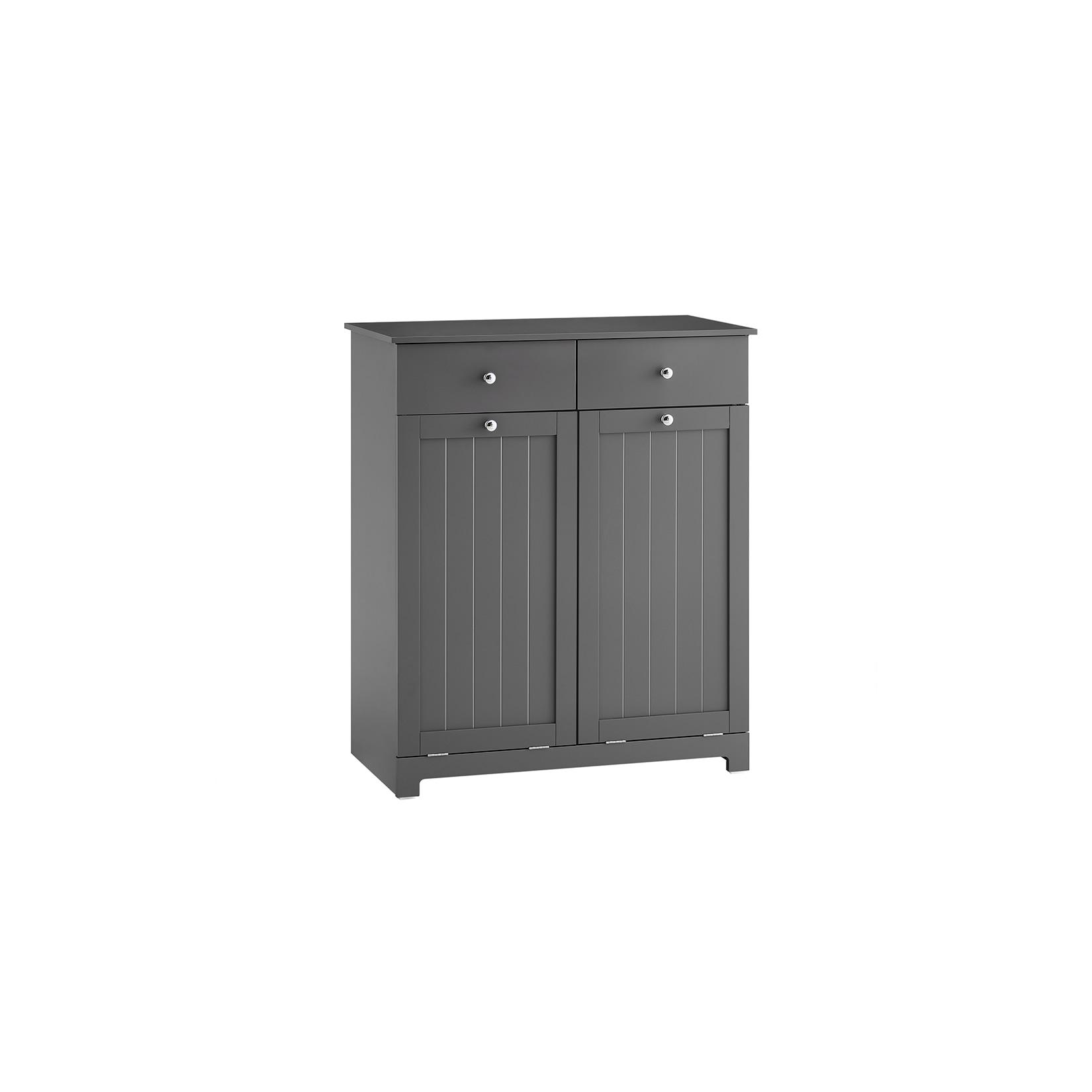 SoBuy Wäscheschrank mit 2 Schubladen Dunkelgrau 78x38,5x90,5cm Nordisch