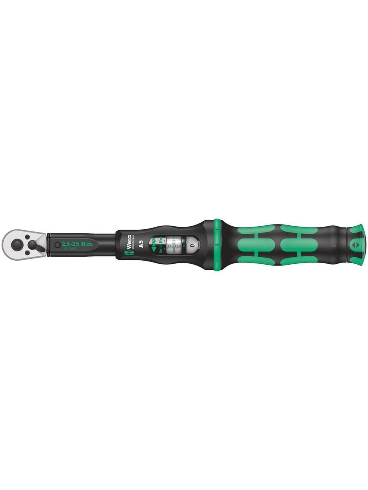 Wera Click-Torque A 5 Drehmomentschlüssel mit Umschaltknarre, 1/4 Zoll Vierkant, 2.5 - 25 Nm