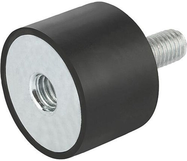 KIPP Butée en caoutchouc Type B M08x23 Ø40 H30 Acier Élastomère (K0568.04003055)