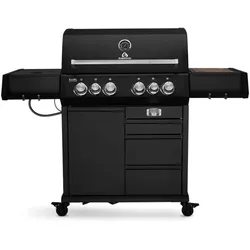Burnhard Big EARL Premium-Gasgrill 4-Brenner Black mit Gusseisenrost