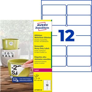 Zweckform Avery  L4776REV-20 weiß Folienetiketten, 240 Stück