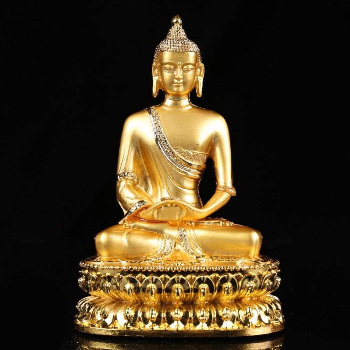 Boeddhabeeld Statuut Decoratie Goud Hoogte: 14 cm