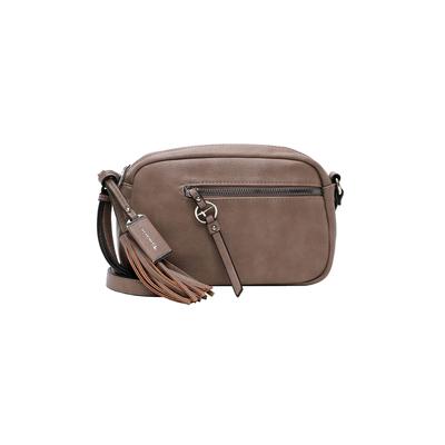 Umhängetasche TAMARIS "Umhängetasche TAS Nele", Damen, Gr. B/H/T: 26cm x 17cm x 9cm, grau (schwarztaupe 950), Polyester, Polyurethan, Taschen Umhängetasche